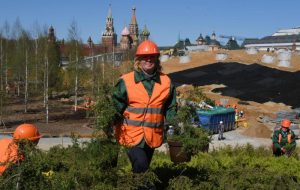 В "Зарядье" высадили более 600 деревьев, порядка 8 тысяч кустарников и около 120 видов цветов. Фото: "Вечерняя Москва"